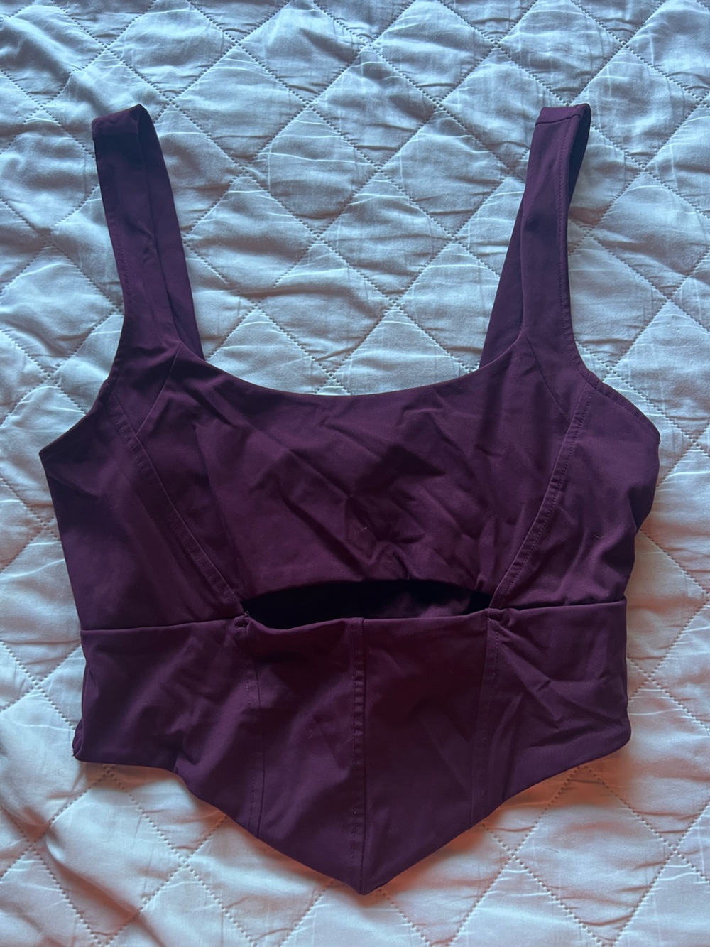 Plum Sleeveless Cutout shirt